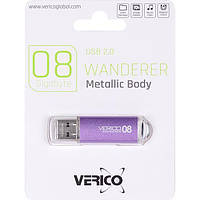 Флешка для хранения информации Verico USB 8Gb Wanderer Purple 1UDOV-M4PE83-NN 600586/018039 в упаковке 1 шт