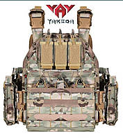 Штурмовая плитоноска 14 подсумков YAKEDA с быстрым сбросом Cordura 1000D мультикам Бронежилет для ЗСУ