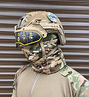 Военные баллистические очки VULPO с креплением на шлем.Цвет Coyote с прозрачными линзами.Тактические очки