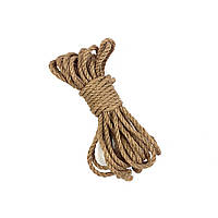 Джутовая веревка BDSM 8 метров, 6 мм, цвет натруальный gr