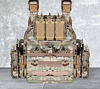 Тактическая плитоноска 14 подсумков YAKEDA с быстрым сбросом Cordura 1000D мультикам Бронежилет для ЗСУ