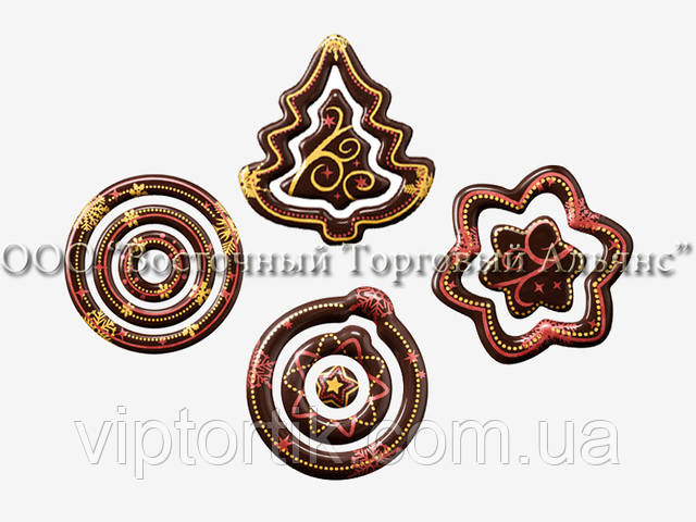 Форми для шоколаду з перебивним малюнком — 34122 Новорічні асорті 3 Modecor