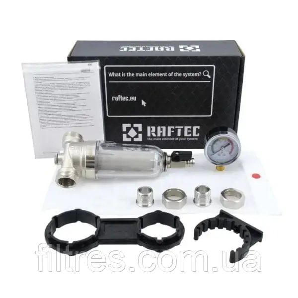 Фільтр самопромивний із манометром 1/2 Raftec, фото 1