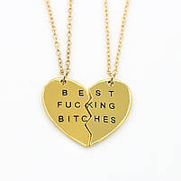 Парні кулони для найкращих подруг Best Fucking Bitches. Підвіски для найкращих подруг. Смішні подарунки для подружок, фото 2