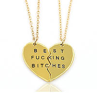 Парні кулони для двох подруг Best Fucking Bitches як оригінальний подарунки для подружок 28010, фото 3
