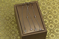 Серьги продевки Xuping Jewelry камешки на цепочке 7 см серебристые