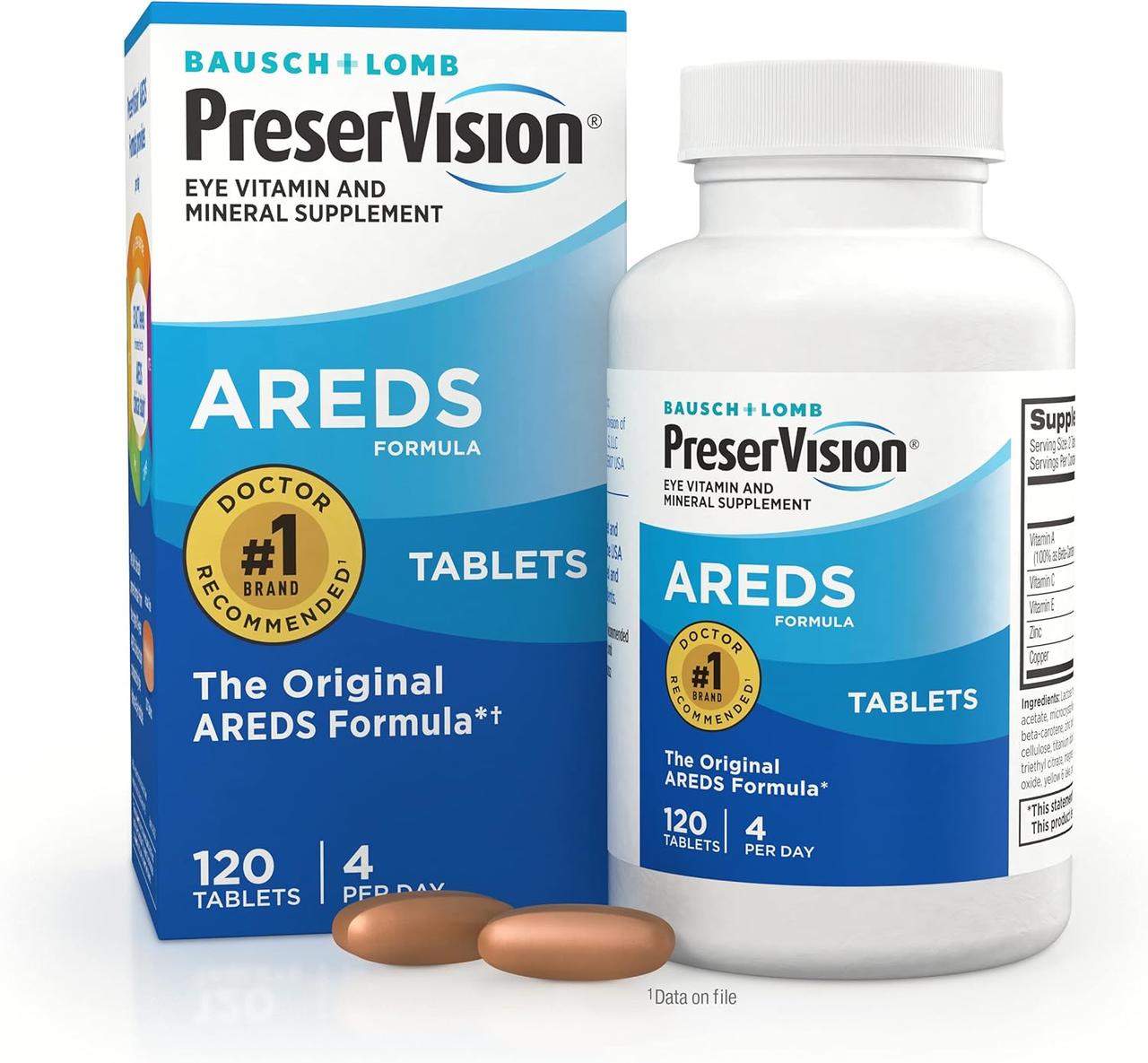 Bausch & Lomb PreserVision AREDS Formula 120 таблеток
