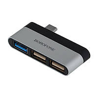 Переходник Borofone DH1 Type-C to USB 3.0 / 2USB