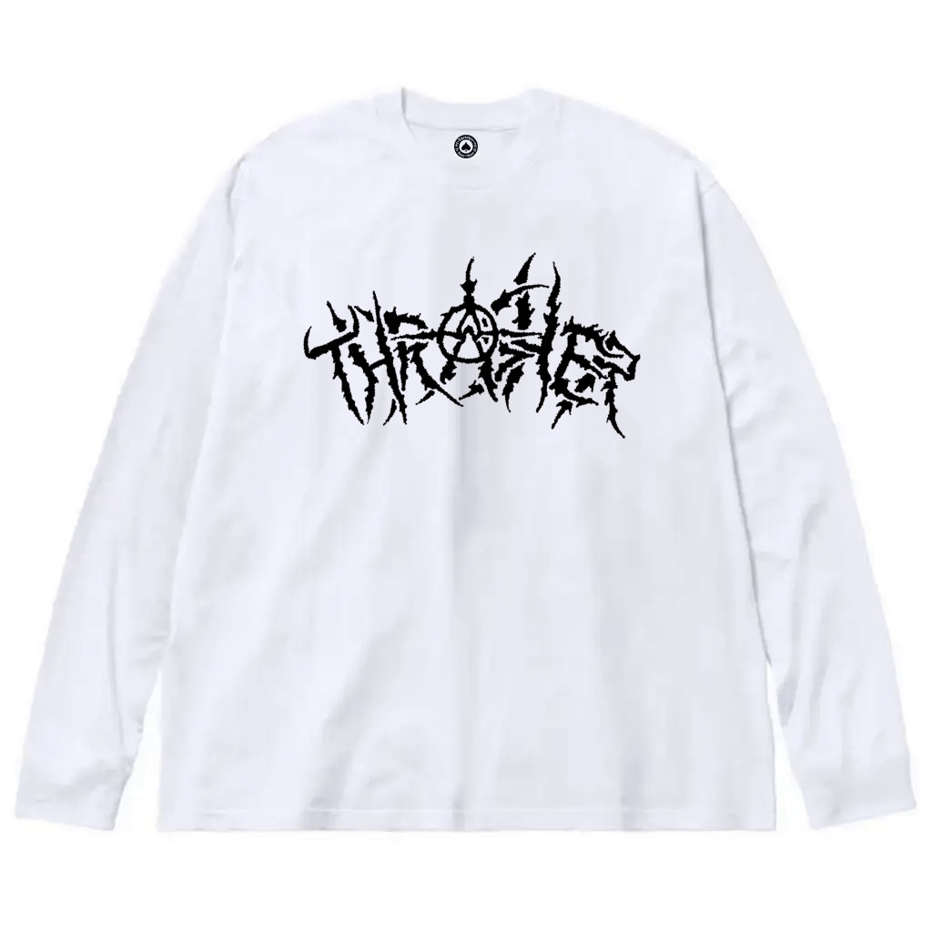 Белый лонгслив Thrasher Thorns Logo унисекс Трешер Трэшэр