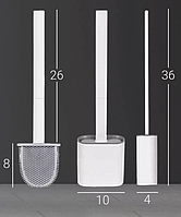 Щітка силіконова для миття унітазу, йоржик гнучкий білий для туалету з кріпленням на стіну