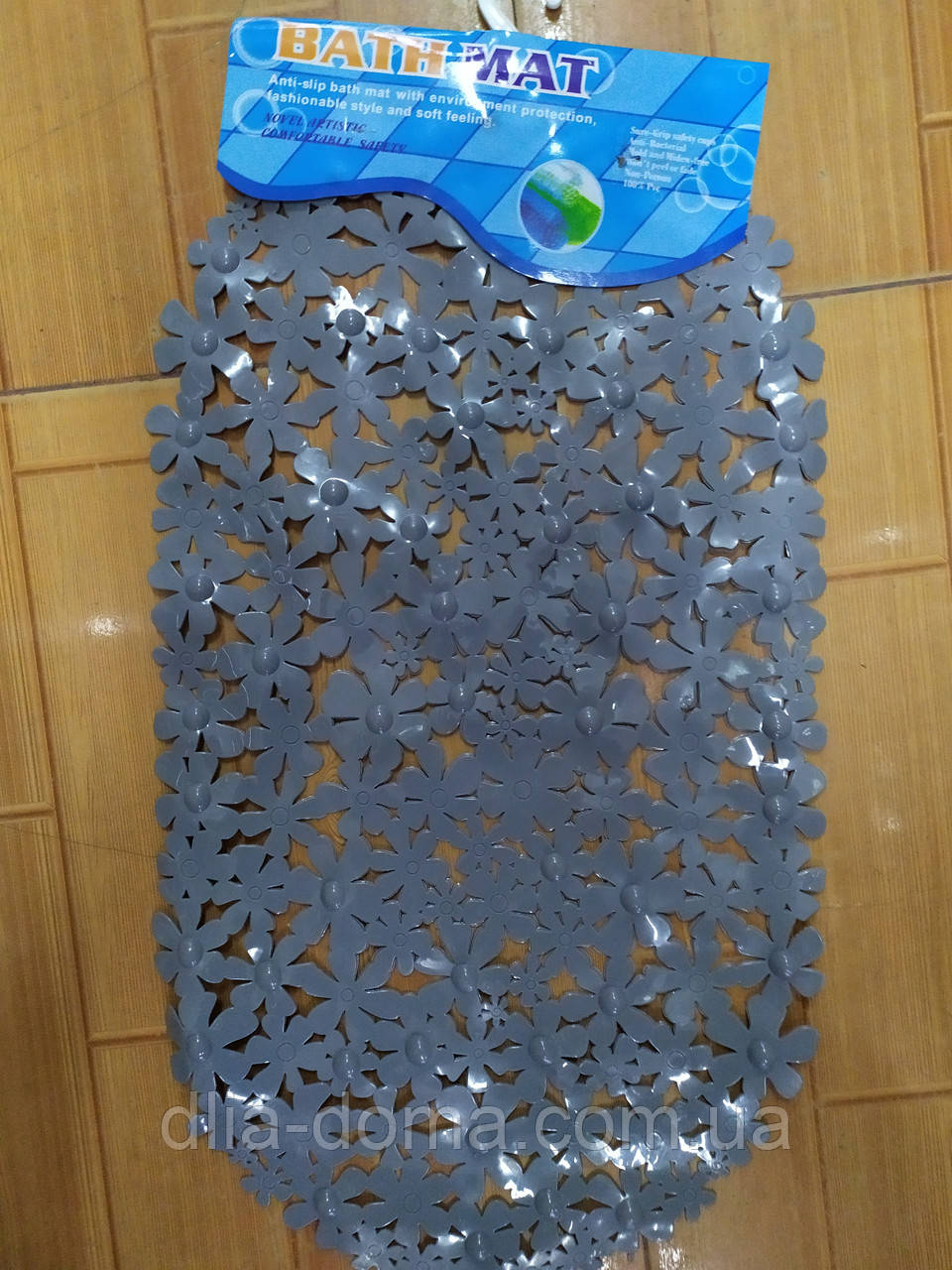 Коврик для ванной силикон 66*36 овал " Flowers " №36231312, фото 1