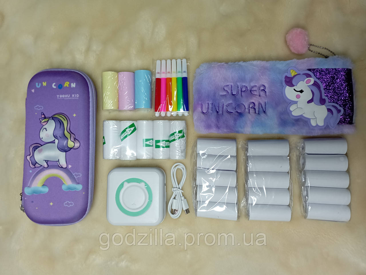 Міні принтер, портативний дитячий принтер з чохлом і 18 рулонів паперу СУПЕР КОМПЛЕКТ 100% В НАЯВНОСТІ, фото 1