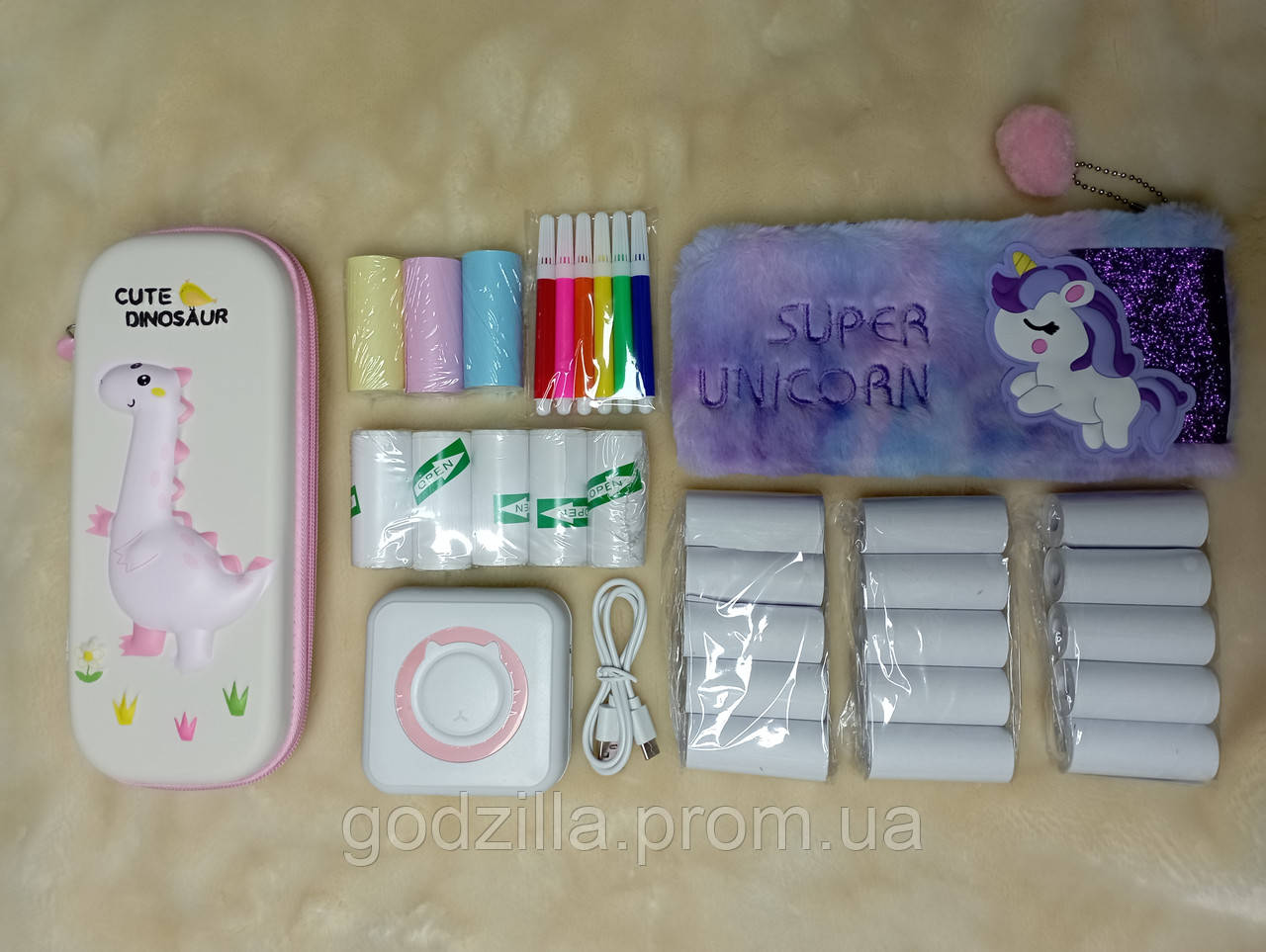 Міні принтер, портативний дитячий принтер з чохлом і 18 рулонів паперу СУПЕР КОМПЛЕКТ 100% В НАЯВНОСТІ, фото 1