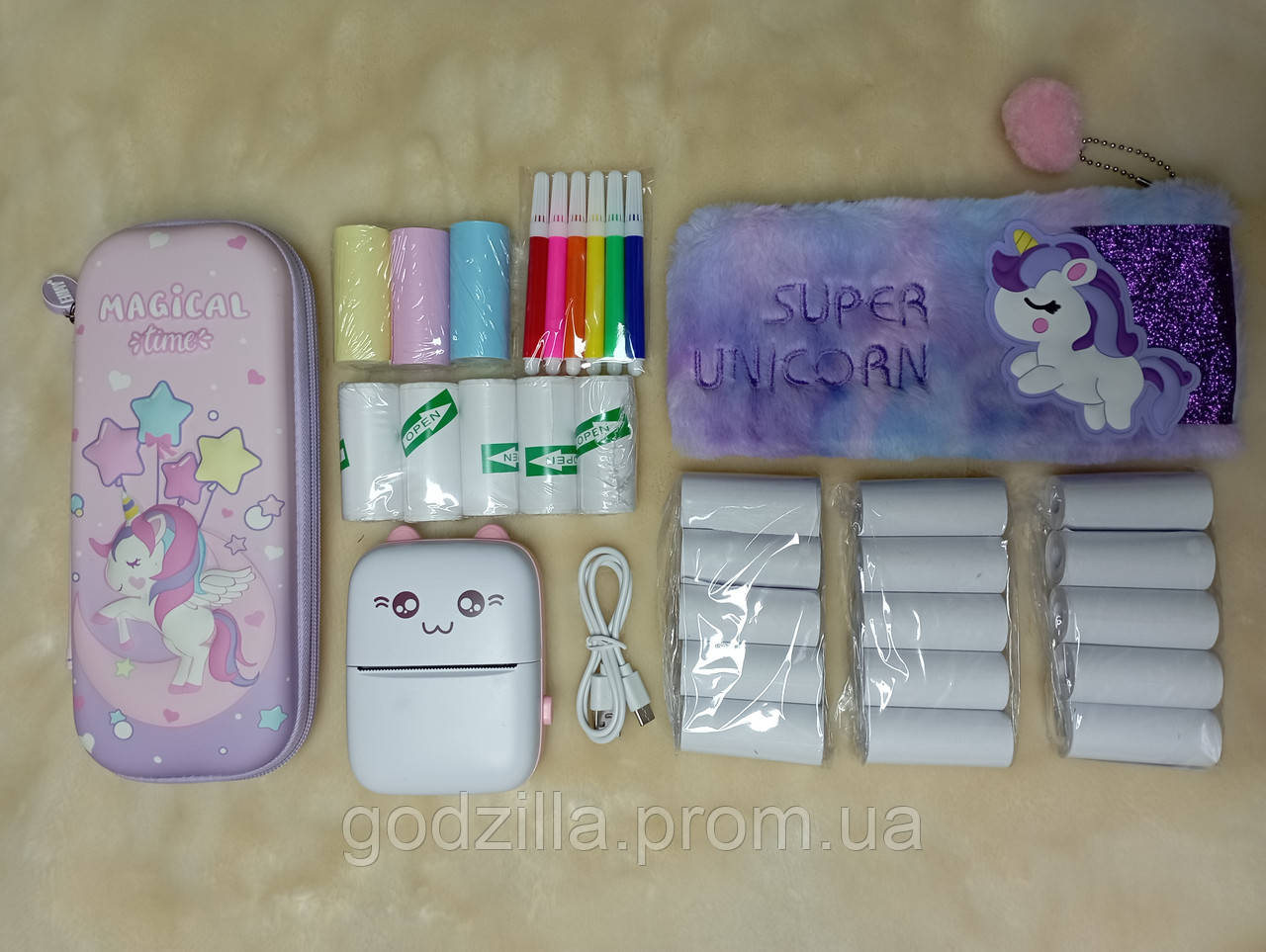 Міні принтер, портативний дитячий принтер з чохлом і 18 рулонів паперу СУПЕР КОМПЛЕКТ 100% В НАЯВНОСТІ, фото 1