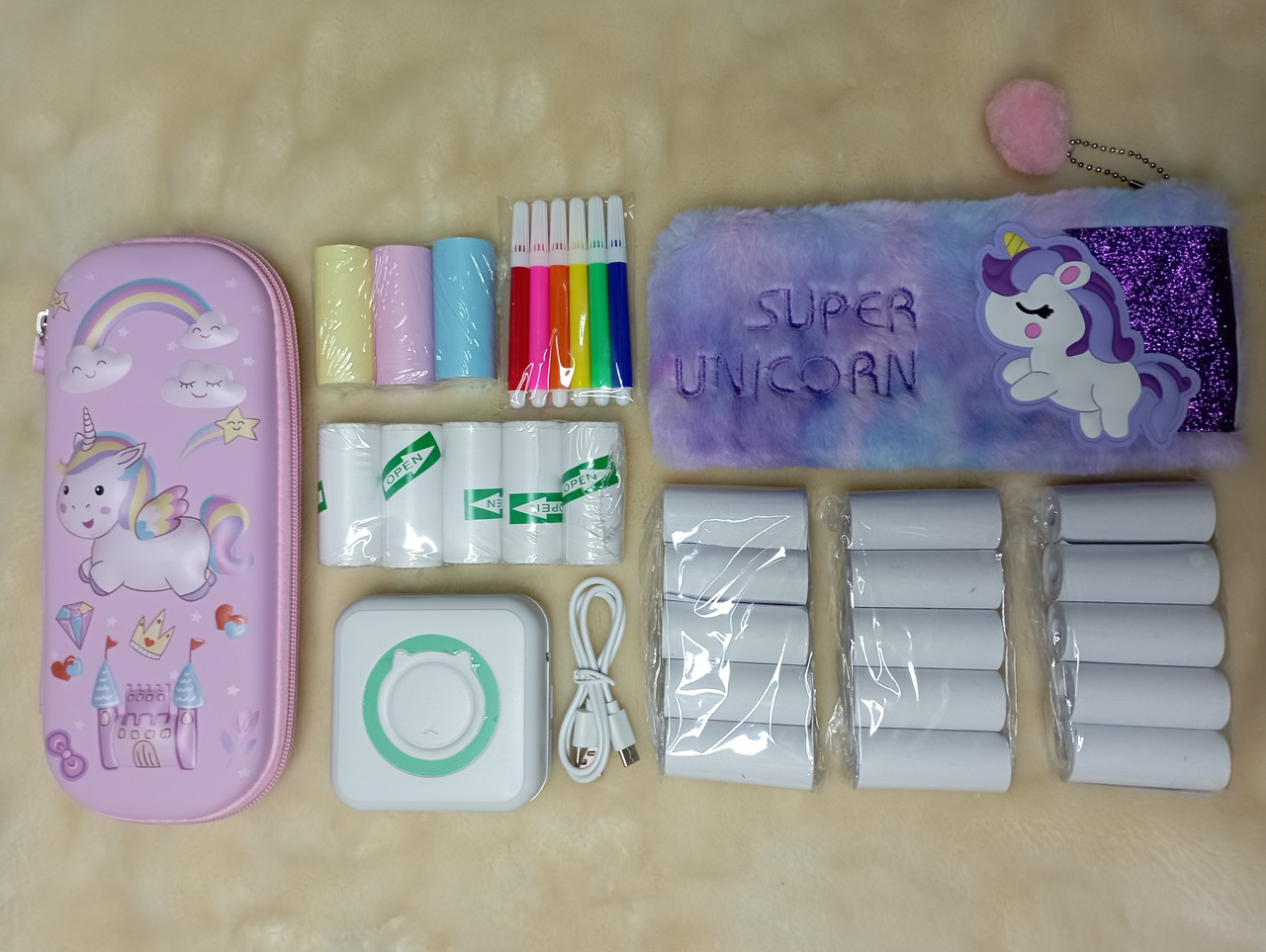 Міні принтер, портативний дитячий принтер з чохлом і 18 рулонів паперу СУПЕР КОМПЛЕКТ 100% В НАЯВНОСТІ, фото 1