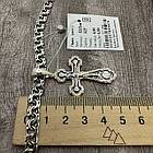 Красивий хрест та ланцюжок чоловічий комплект срібло 925 проба, фото 6