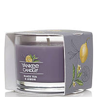 Свеча ароматическая соевая в стекле "Чёрный чай и лимон" Yankee Candle