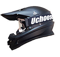 Мото шлем Pit bicke Black эндуро квадроцикл с очками в комплекте