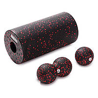 Массажный набор Cornix (Ball 8 см, Duoball 8 х 16 см и Foam Roller 30 х 15 см) XR-0080 -UkMarket-
