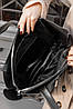 Жіноча сумка-шоппер чорна на замок, фото 2
