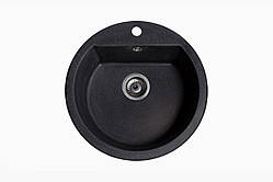 Кухонна гранітна мийка Galaţi Kolo Antracit (901) 500 чорна кругла