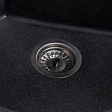 Кухонна гранітна мийка Galaţi Kolo Antracit (901) 500 чорна кругла, фото 4