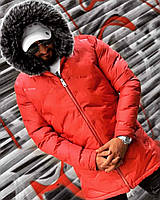 Чоловіча куртка червона тепла з хутром Туреччина