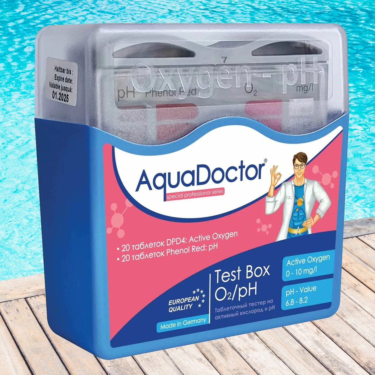 Тестер у таблетках AquaDoctor Test Box O2/pH, фото 1