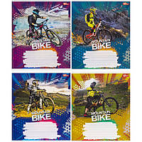 Зошит кольоровий шкільний 18 аркушів ЛІНІЙКА «Мрії збуваються» / Mountain bike