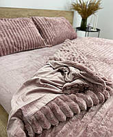 Велюровое постельное белье Евро Розовый