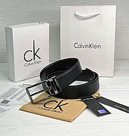Мужской кожаный двухсторонний ремень трансформер 2 в 1 Calvin Klein в подарочной упаковке из натуральной кожи