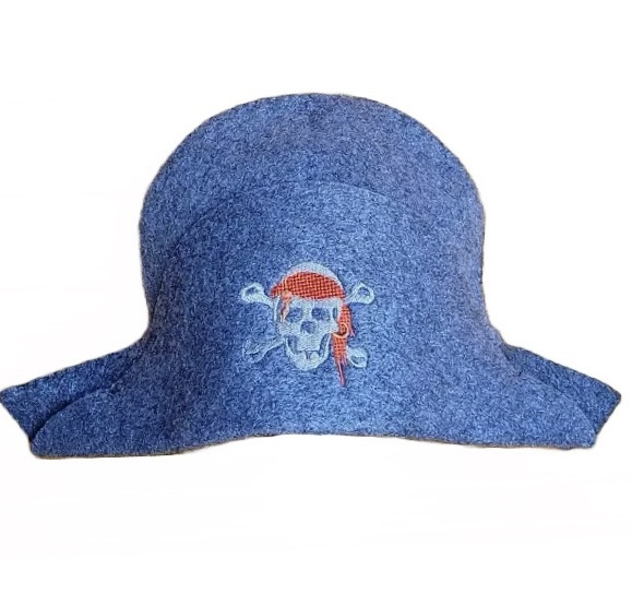 Щільна вологостійка шапка з вологостійкої тканини для лазні та сауни "Пірат" Сіра