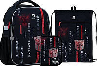 Рюкзак Kite Education Transformers+ пенал + сумка для обуви 555S TF Черный 35x26x13.5см 12л