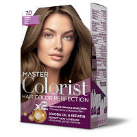 Натуральная коричневая краска для волос Master Colorist 7.0, 2x50 мл+2x50 мл+10 мл