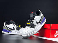 Мужские кроссовки Jordan Legacy 312 Low 12013 белые с черным\фиолетовым , Вьетнам