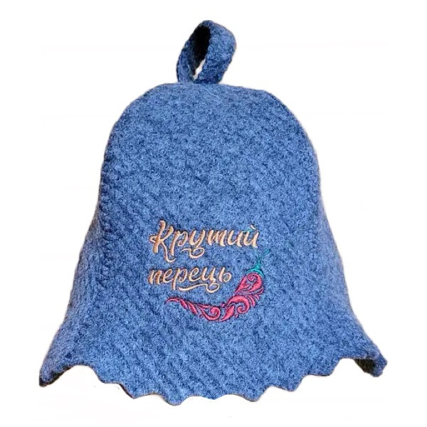 Шапка банна, шапка для бані та сауни "Крутий перець" Сіра