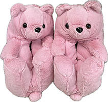 Домашні м'які капці іграшки ведмеді рожеві