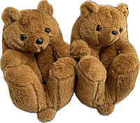 Домашние тапочки медведи коричневые женские домашние тапочки игрушки