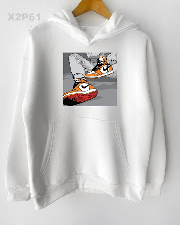 Худі чоловіча біла весна-осінь з капюшоном Nike Jordan (Найк), фото 1