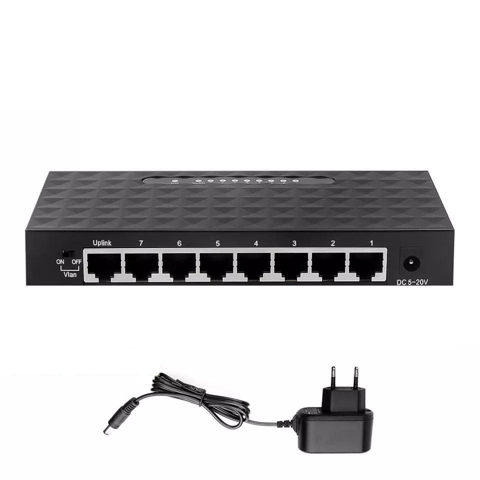 8-портов 10/100 Мбит/с Ethernet сетевой коммутатор Kebidumei MID8P1U. 8port 10/100 Mbit/s Ethernet Hub.