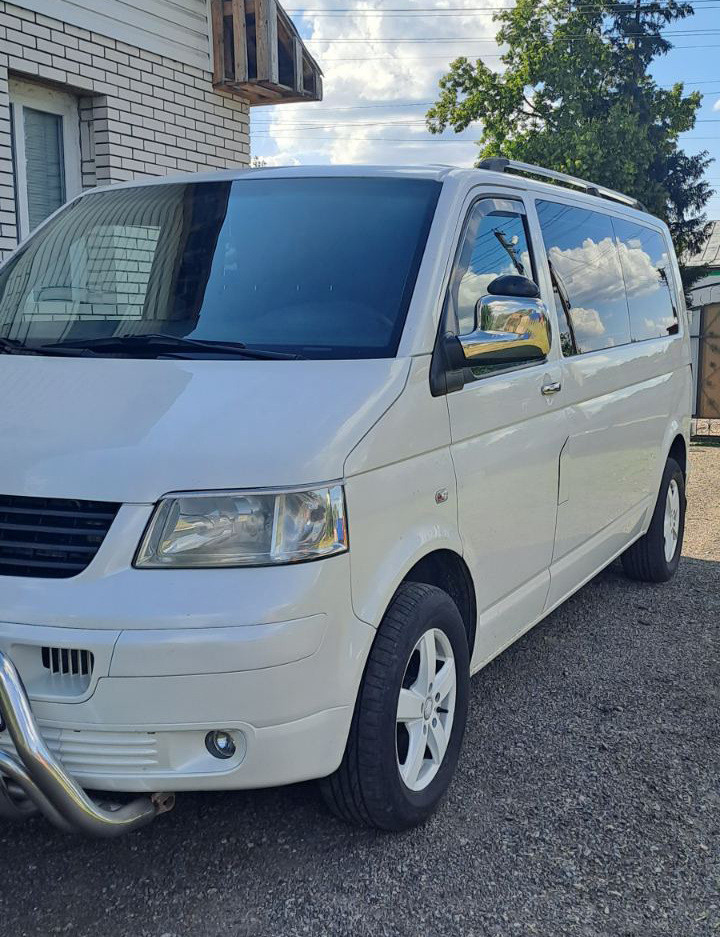 Накладки на дзеркала (2 шт) OmsaLine - Хромований пластик для Volkswagen T5 Transporter 2003-2010 рр