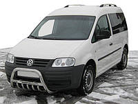 Кенгурятник WT003 (нерж) 60мм, з написом для Volkswagen Caddy 2004-2010 рр