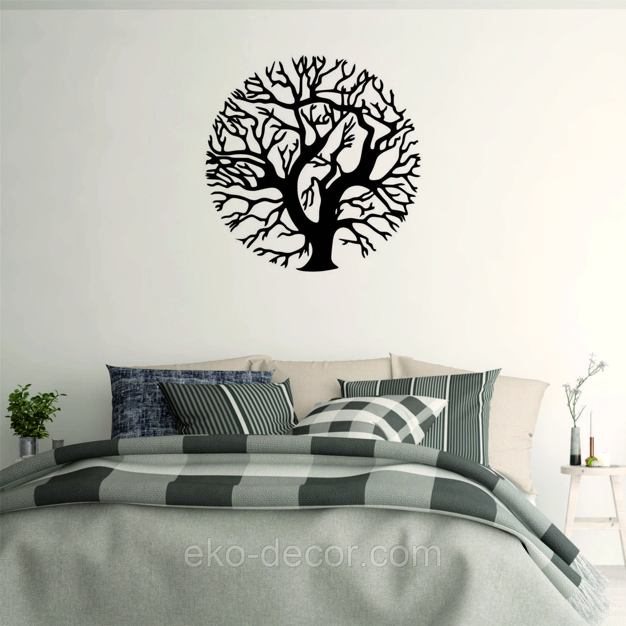 Декоративне настінне 3D Панно «Дерево у колі»  Декор на стіну з об'ємом, фото 1