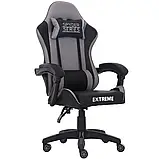 Комп'ютерне крісло Extreme SPYDER ЧОРНО-СІРЕ Геймерське крісло спортивне + 2 подушки, фото 2