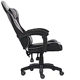 Комп'ютерне крісло Extreme SPYDER ЧОРНО-СІРЕ Геймерське крісло спортивне + 2 подушки, фото 4