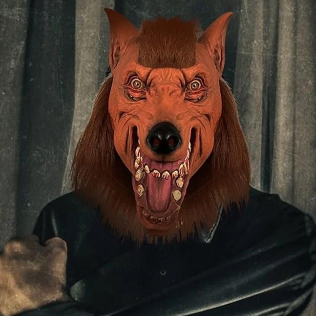 Маска з латексу перевертень Werewolf реалістична для вечірок та косплею Страшна голова вовка, Маска перевертня