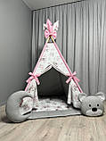 Вігвам для дівчинки Ведмежа Повний комплект, вігвам для дітей, дитяча палатка, вігвам дитячий, дитячий намет, фото 6