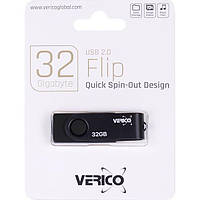 Флешка для хранения информации Verico USB 32Gb Flip Black 1UDOV-R0BK33-NN 606076/055545 Черный в упаковке 1 шт
