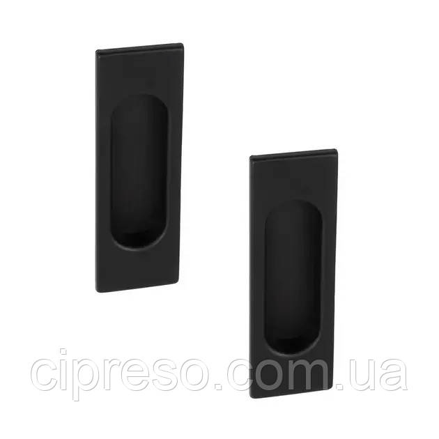 Ручки — мушлі для розсувних дверей Valcomp прямокутні, чорні, фото 1