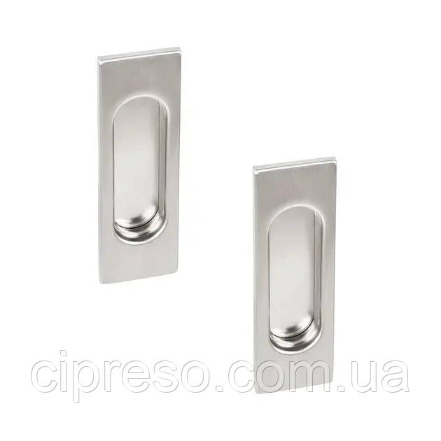 Ручки — мушлі для розсувних дверей Valcomp прямокутні, нікель, фото 1